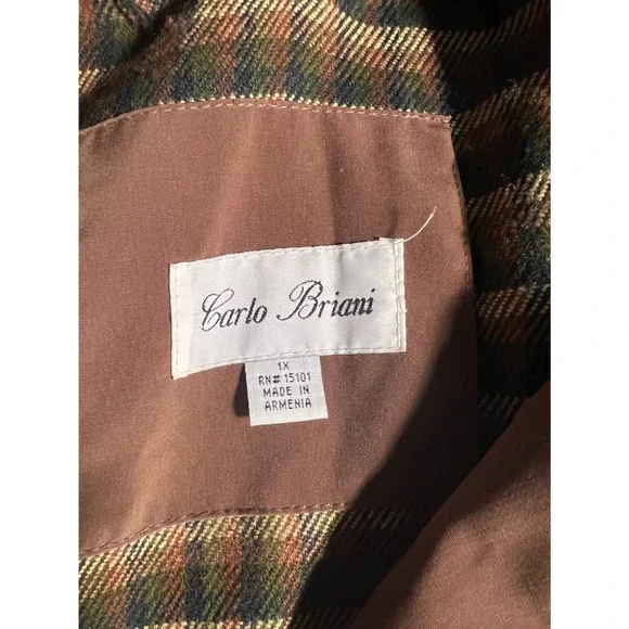 Carlo Briani Men's Brown Hooded Lined Anorak Parka Jacket 1X